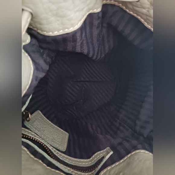 Slate Blue Textured Mini Bucket Bag with Adjustable Strap mint green - Picture 11 of 12